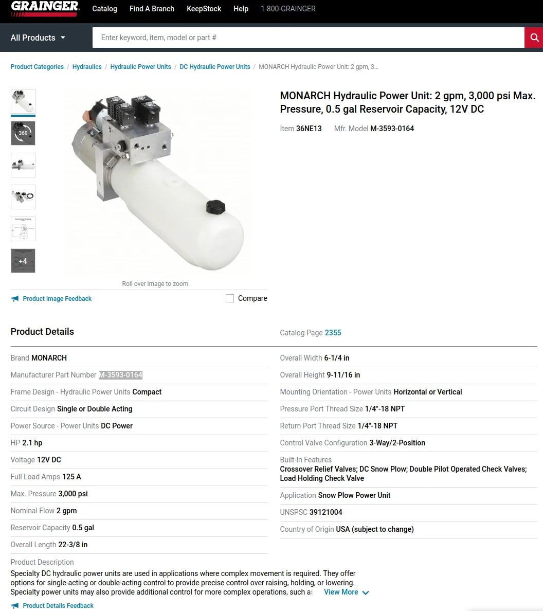 Ford F-150 Lightning Ford Lightning Meyer Wingman Snow Plow Review (Yes, a real commercial-grade front plow) Grainer_M-3593_Specs