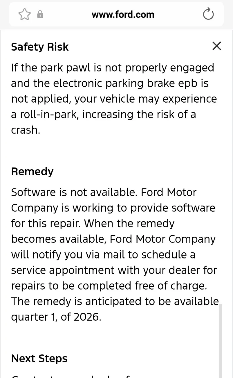 Ford F-150 Lightning Before You Schedule an Appointment for the Recall 25C69 (IPM) Fix -- make sure your dealer has the actual software update needed Screenshot_20260311_165601_com.sec.android.app.sbrowser_edit_2068199139878164