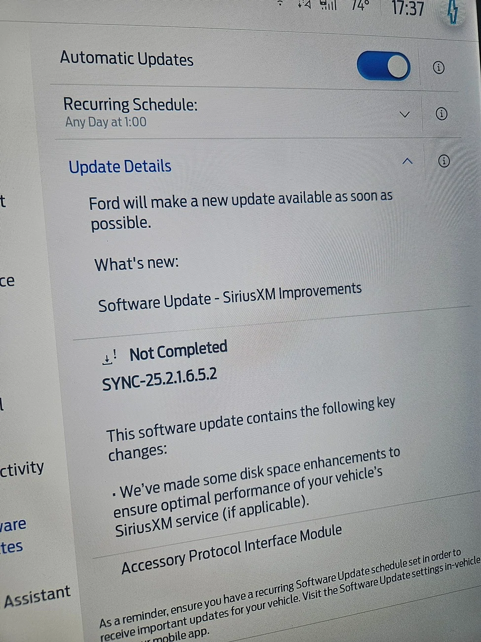 Ford F-150 Lightning SYNC-25.2.1.6.5.2 - SiriusXM Service Update 20260313_173757