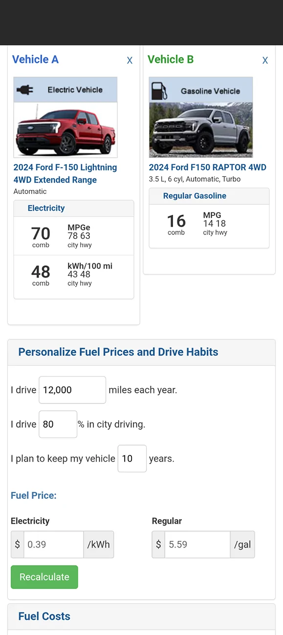 Ford F-150 Lightning Cost to fill my Lightning 1000039833