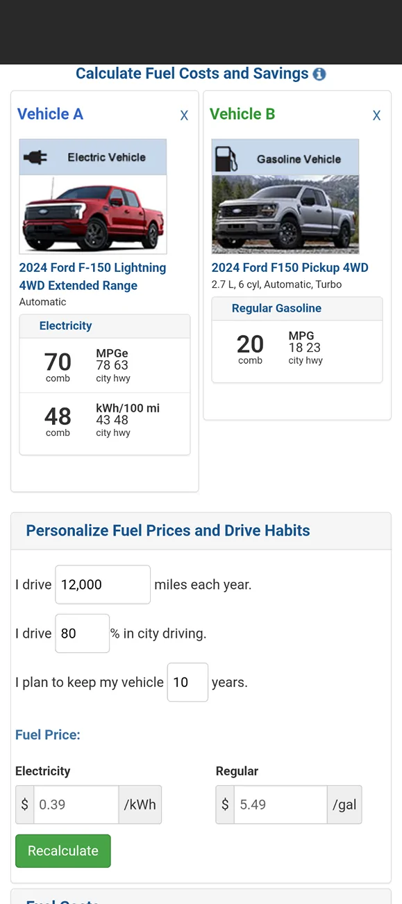 Ford F-150 Lightning Cost to fill my Lightning 1000039839