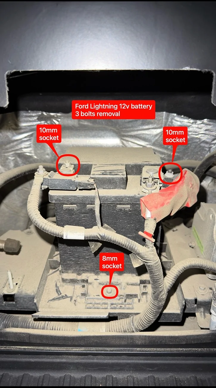 Ford F-150 Lightning 12V Battery replacement with H4 1-Battery - Bolts