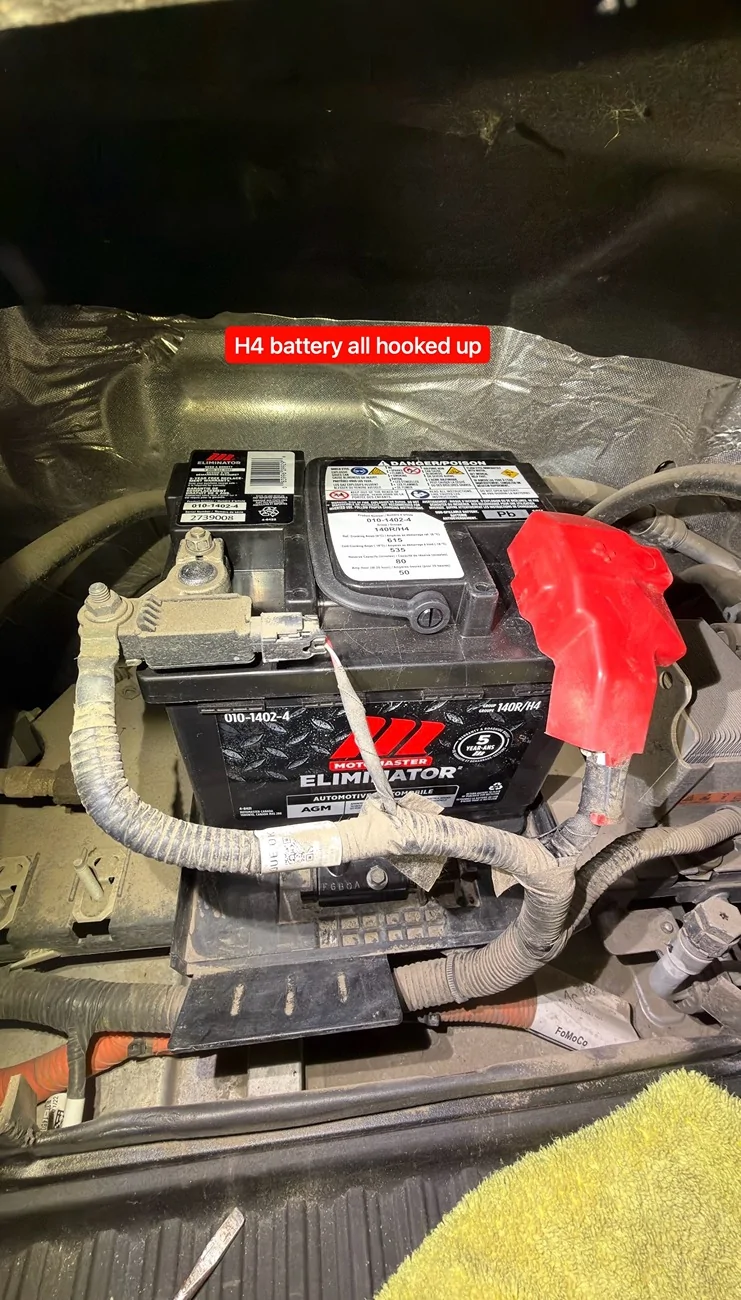 Ford F-150 Lightning 12V Battery replacement with H4 6-H4 Battery Hooked U