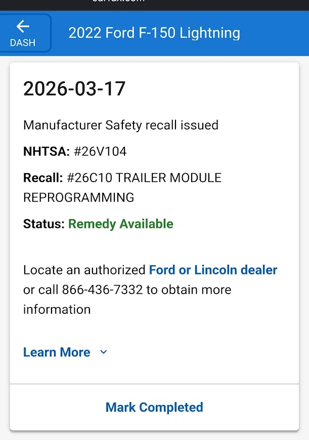 Ford F-150 Lightning 26C10 Trailer Module Reprogramming NHTSA#26V104 1773850598513-xk