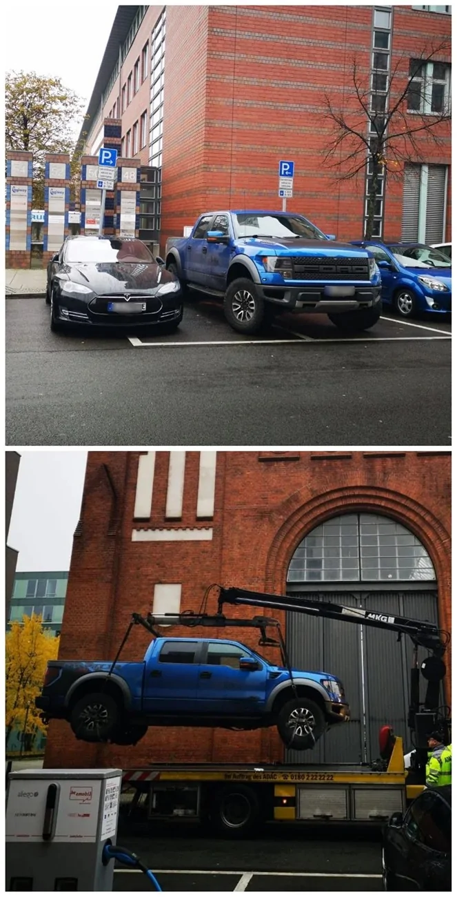 Ford F-150 Lightning Raptor gets airlifted for impersonating Zaptor at a charger (ICEing) 6p8wd2az91qg1