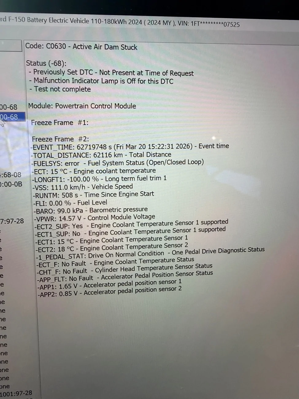 Ford F-150 Lightning DTC Codes C0604 & C0630 - Active Air Dam Issues IMG_2046