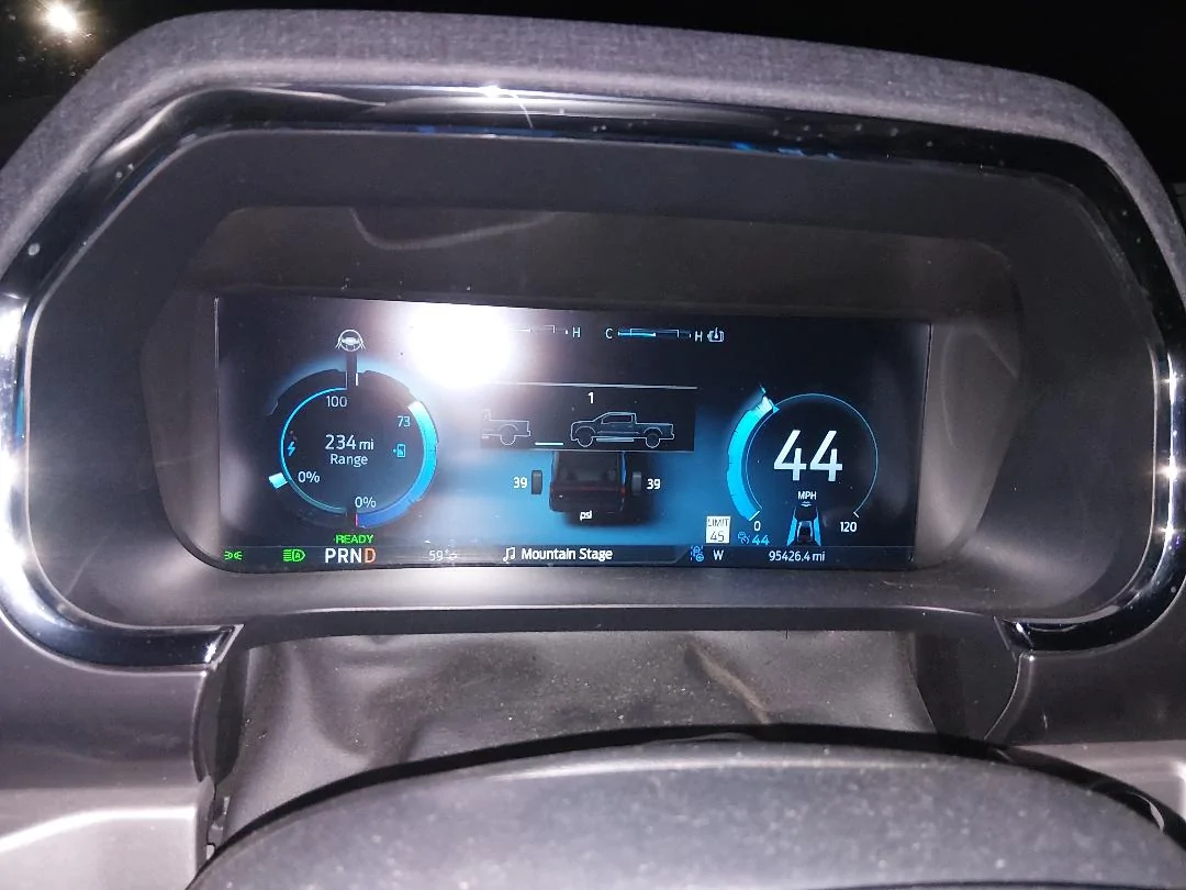 Ford F-150 Lightning Enabling charge speed on dash. Following Distance forward Adaptive Cruise Control screen with the 2024 IPC.AB fil