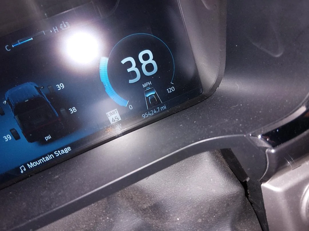 Ford F-150 Lightning Enabling charge speed on dash. Driver's Assist Forward Distance radar screen with 2024 IPC.AB screen