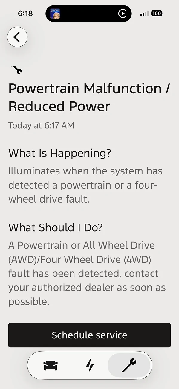 Ford F-150 Lightning Reduced Powertrain / Reduced Power Notice? 2