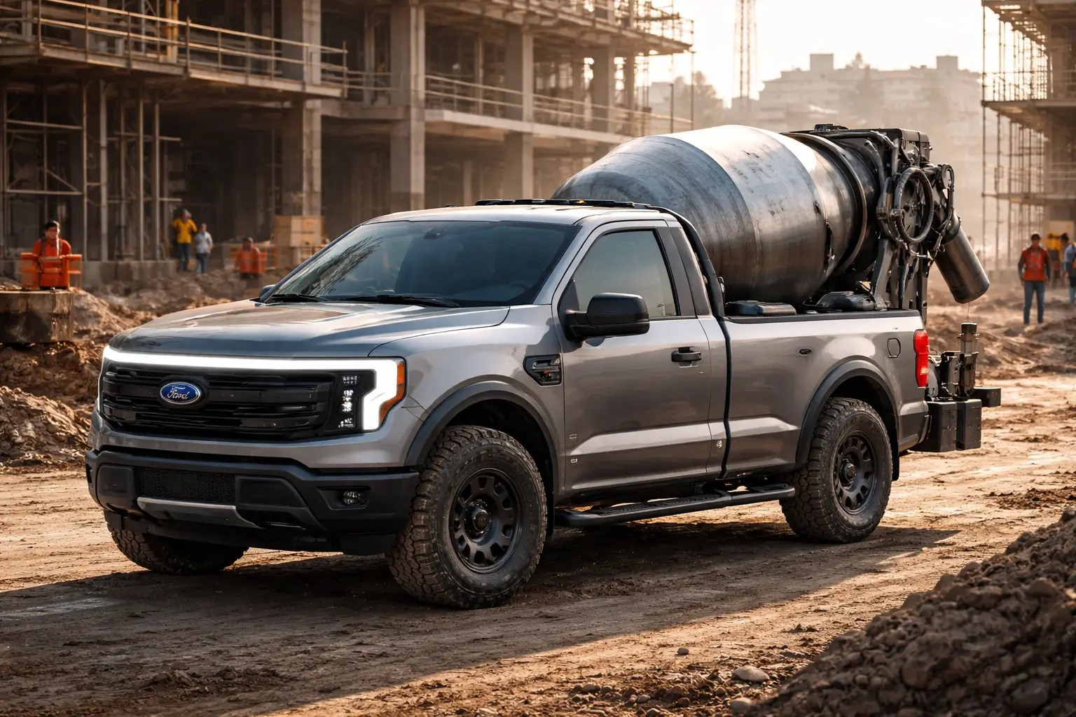 Ford F-150 Lightning Dump bed possible on Lightning? Lightning Concrete Mixer