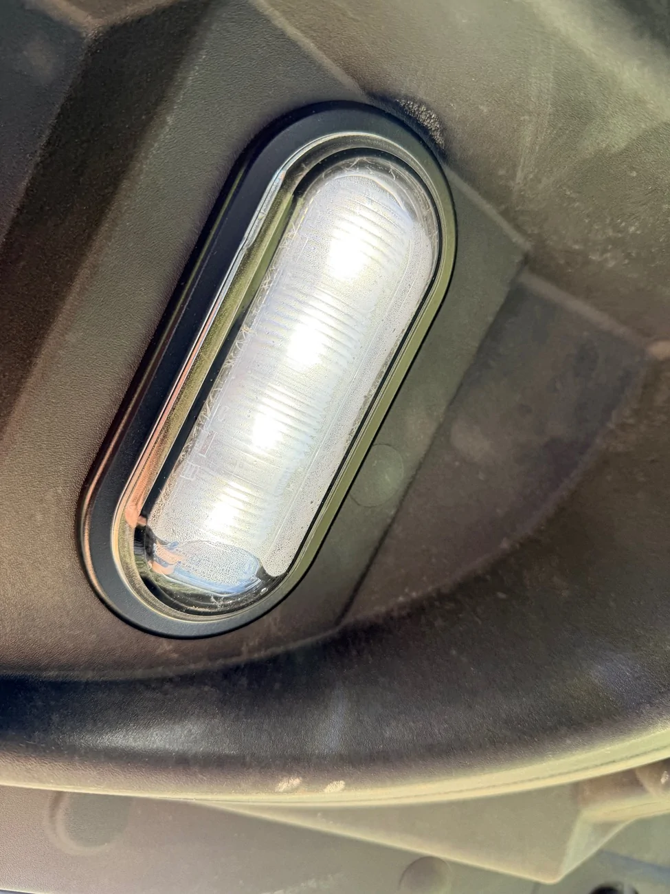 Ford F-150 Lightning Moisture in frunk light IMG_2111