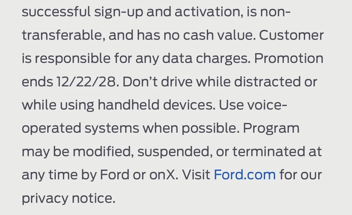 Ford F-150 Lightning Free one-year onx Elite membership offer IMG_7164
