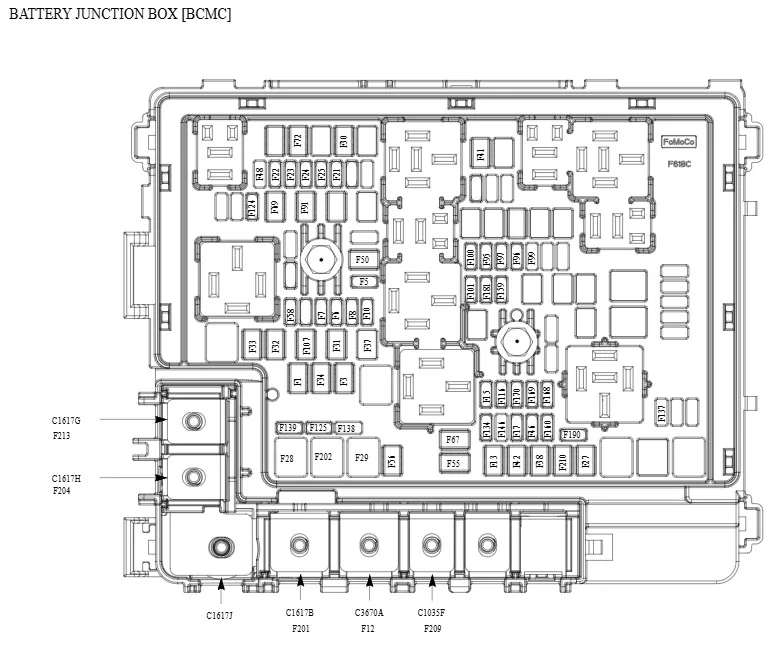 Ford F-150 Lightning Fuse for rear seat 12V accessory outlet 25lightningbj