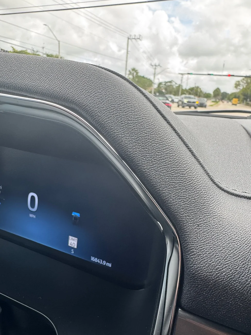 Ford F-150 Lightning Chrome bezel around dash screen IMG_6549
