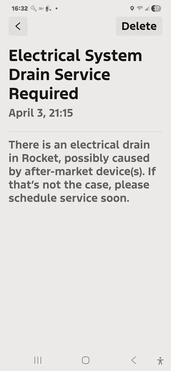 Ford F-150 Lightning Odd message about electrical system drain in the app and then the truck. Anyone else ever get this? Screenshot_20260405_163203_Ford