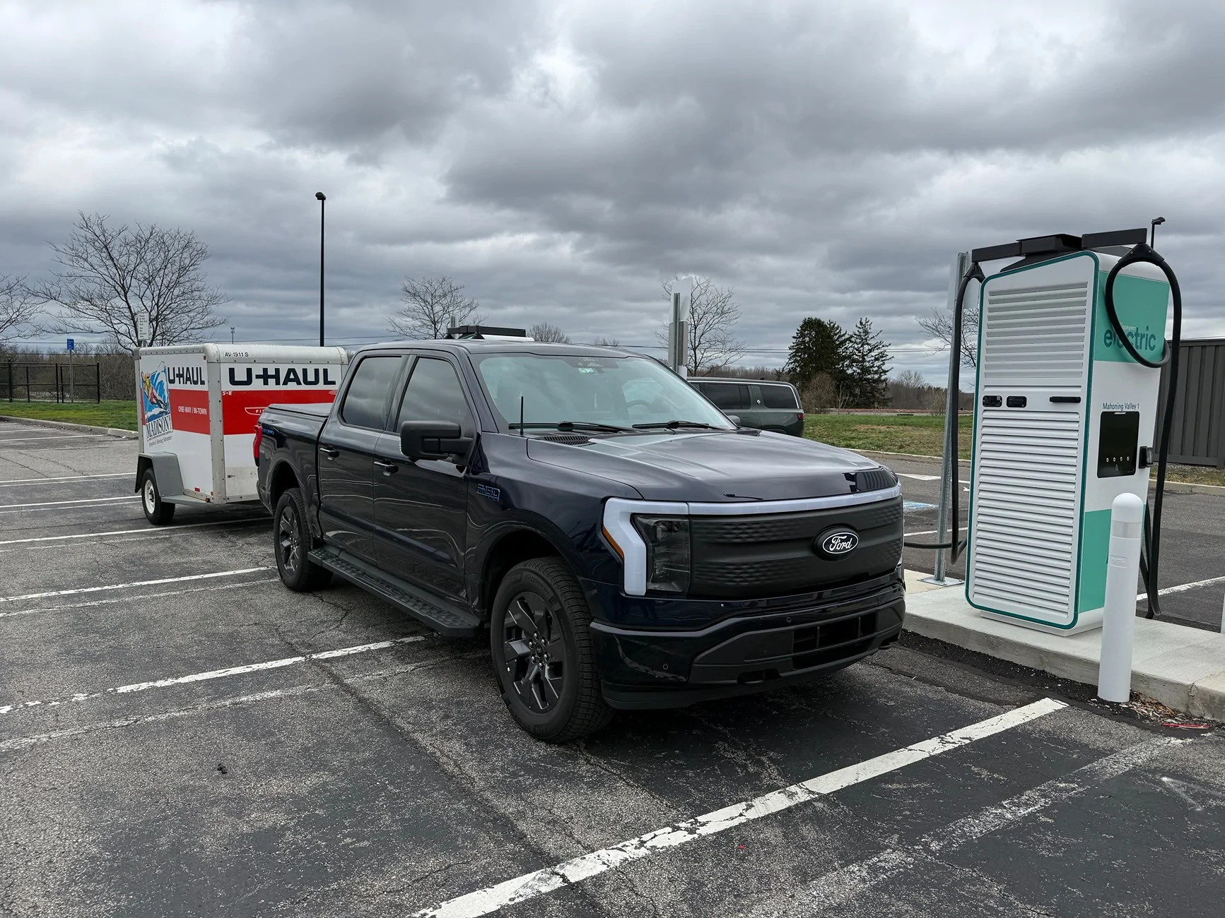 Ford F-150 Lightning Towing a U-Haul Enclosed 5x8 Trailer IMG_9437