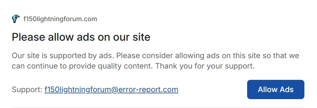 Ford F-150 Lightning Ad-Blocking Countermeasure on Forums (Aggressive) forum_ads