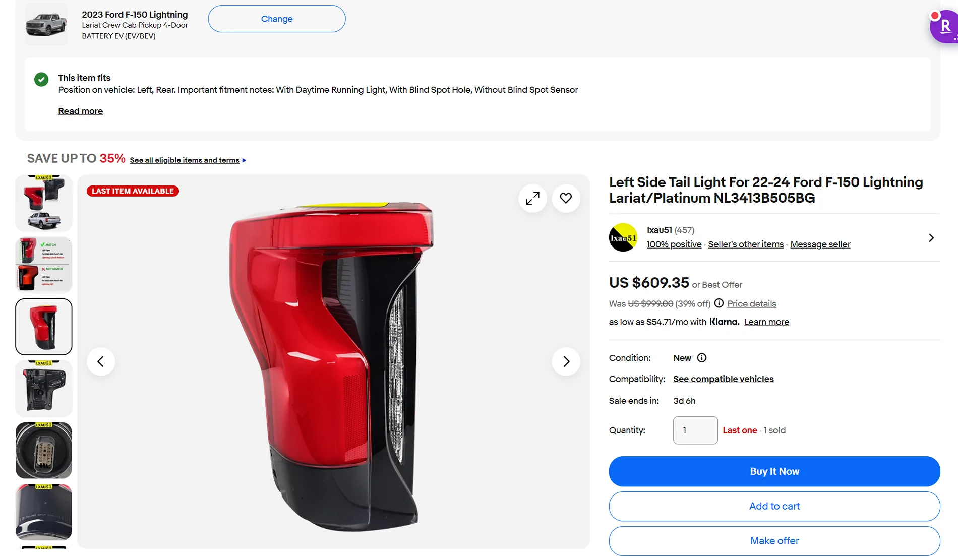 Ford F-150 Lightning Anyone install third party Lariat tail lights? 1776983611297-tm