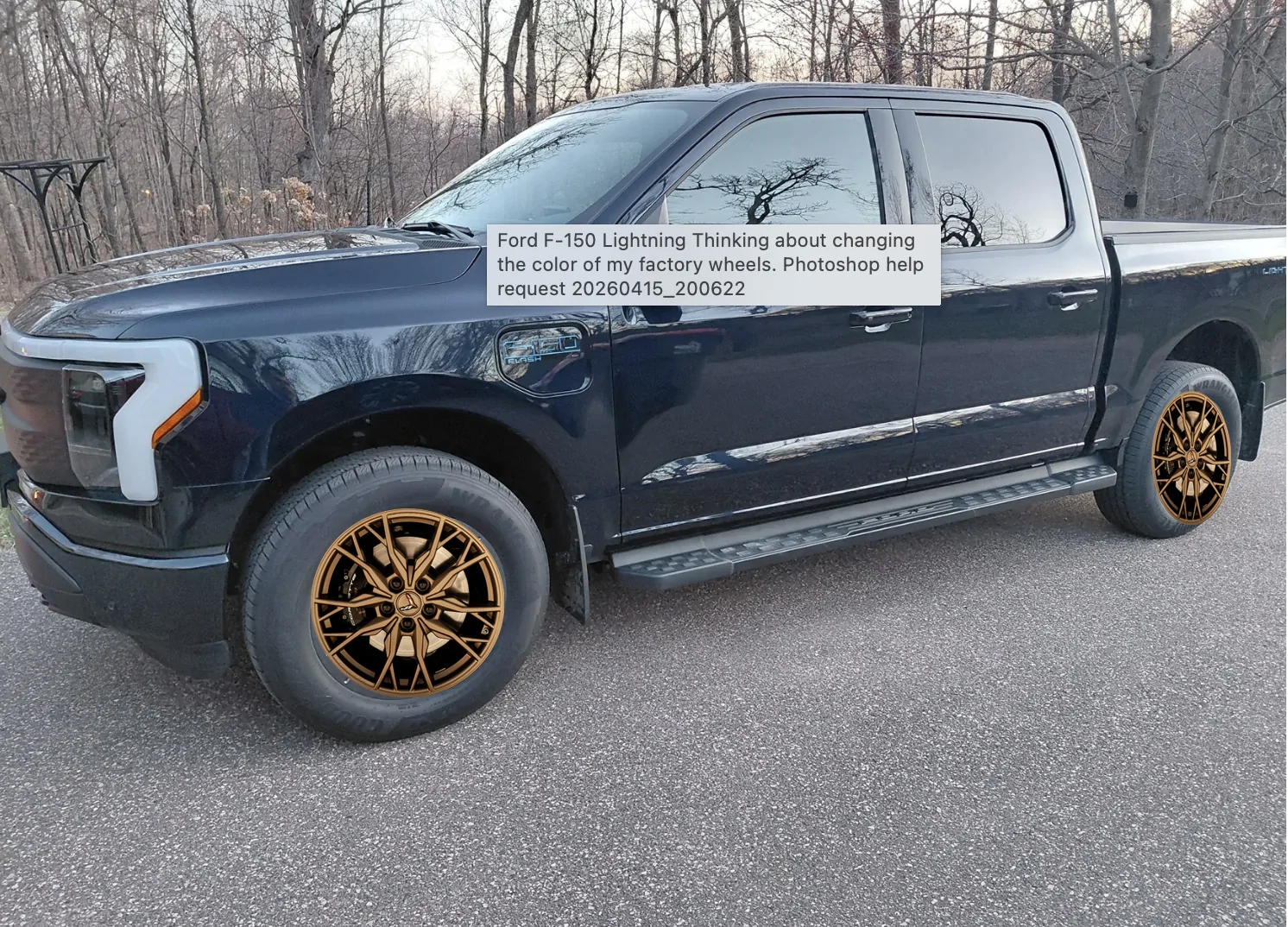 Ford F-150 Lightning Thinking about changing the color of my factory wheels. Option 1 copy