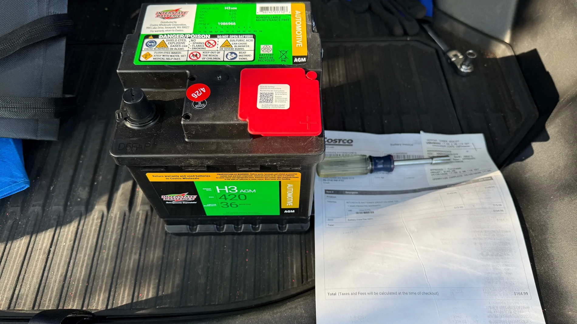 Ford F-150 Lightning 12v battery replacement at Costco IMG_9316