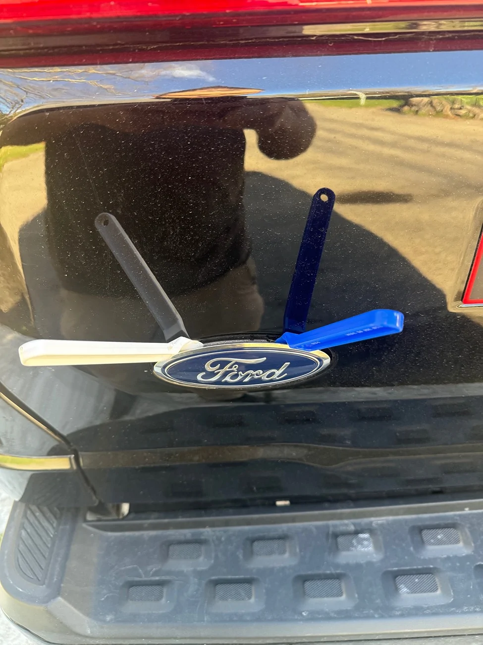 Ford F-150 Lightning Painting Tailgate Badge - Lariat Trim IMG_2130