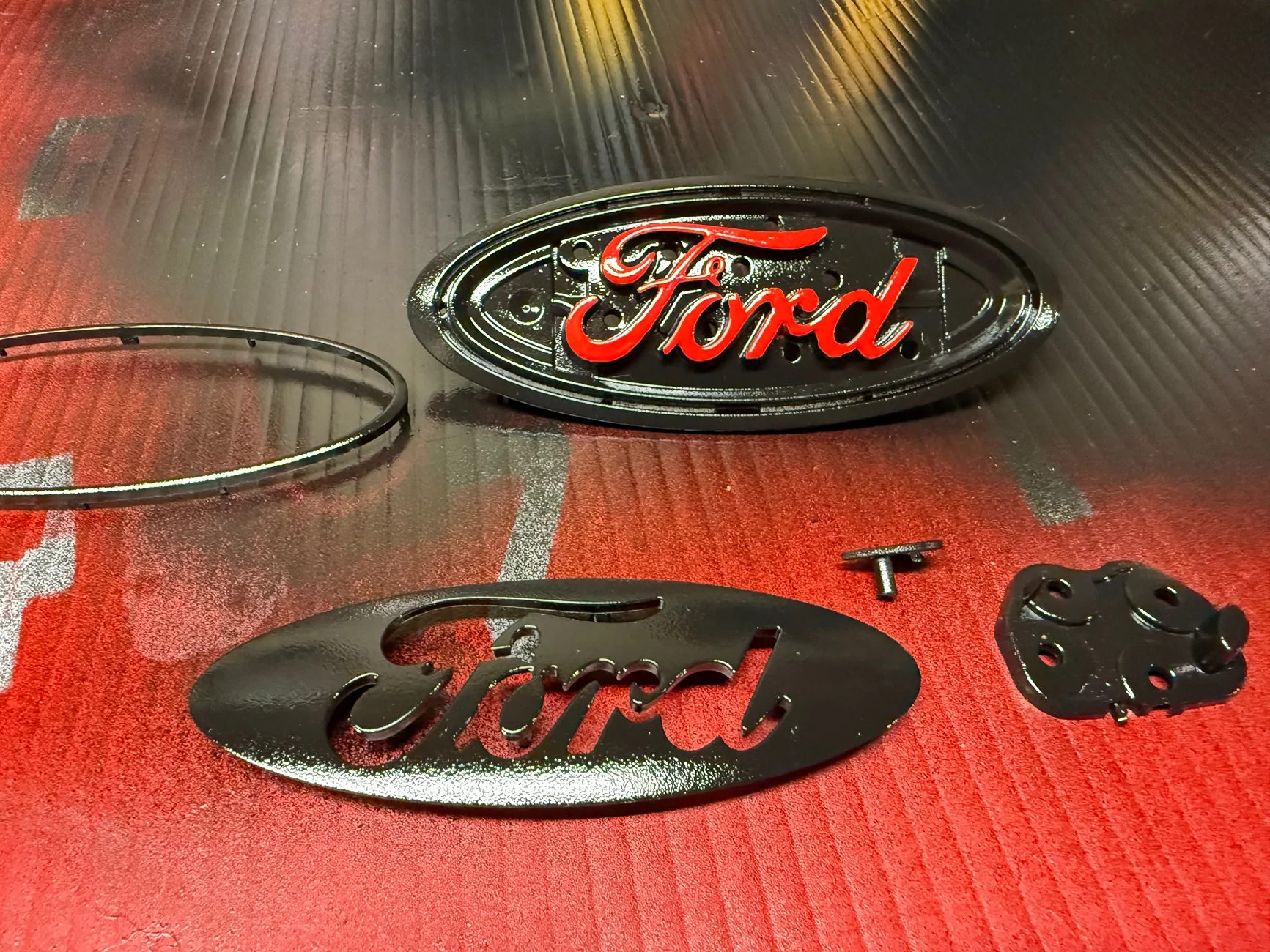 Ford F-150 Lightning Painting Tailgate Badge - Lariat Trim IMG_2277