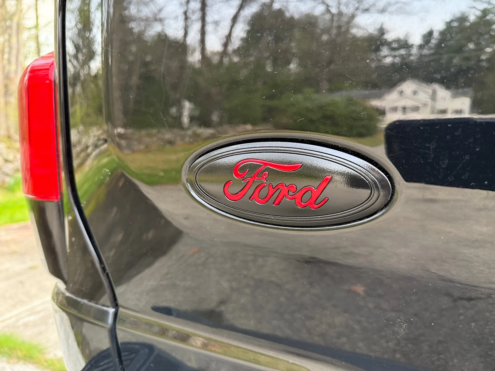 Ford F-150 Lightning Painting Tailgate Badge - Lariat Trim IMG_2318