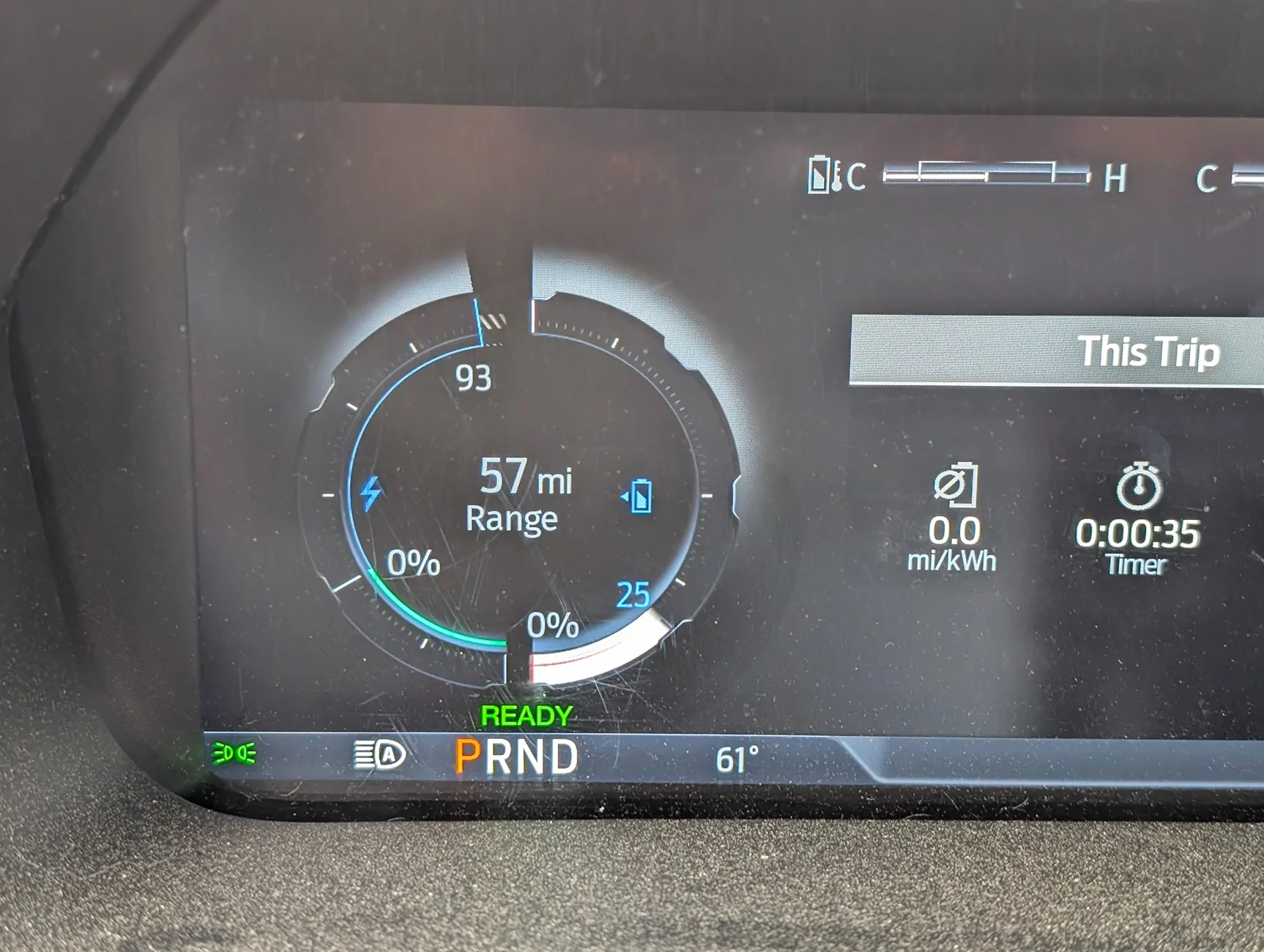 Ford F-150 Lightning Just noticed that the total power output meter dropped to 93 although my battery is at 25% 1000040221