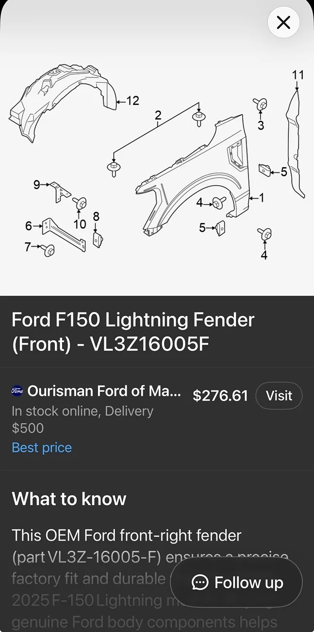 Ford F-150 Lightning WTB: RH Front Fender VL3Z-16005-F (Lightning) — backordered everywhere IMG_4483