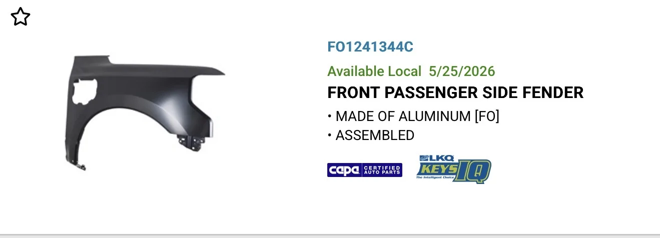 Ford F-150 Lightning WTB: RH Front Fender VL3Z-16005-F (Lightning) — backordered everywhere IMG_0352
