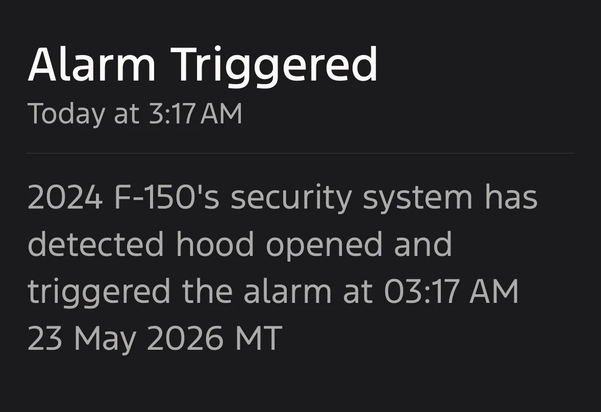Ford F-150 Lightning Frunk alarm triggered at 3am IMG_4600