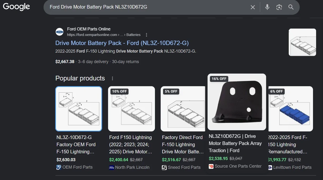 Ford F-150 Lightning HV battery pack replacement questions HV Battery