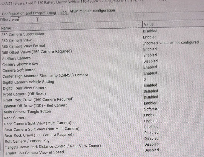 Ford F-150 Lightning Front proximity sensor defaults to sonar graphic instead of 360 camera - FORScan fix? 1782065976639-j