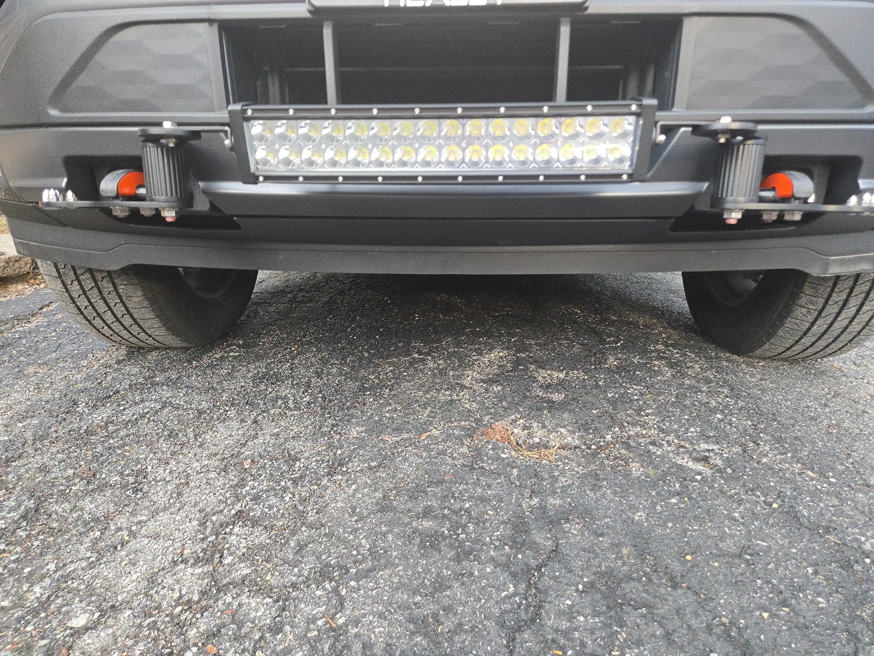 Ford F-150 Lightning Check out lights I added to the front of my truck 20260308_182104