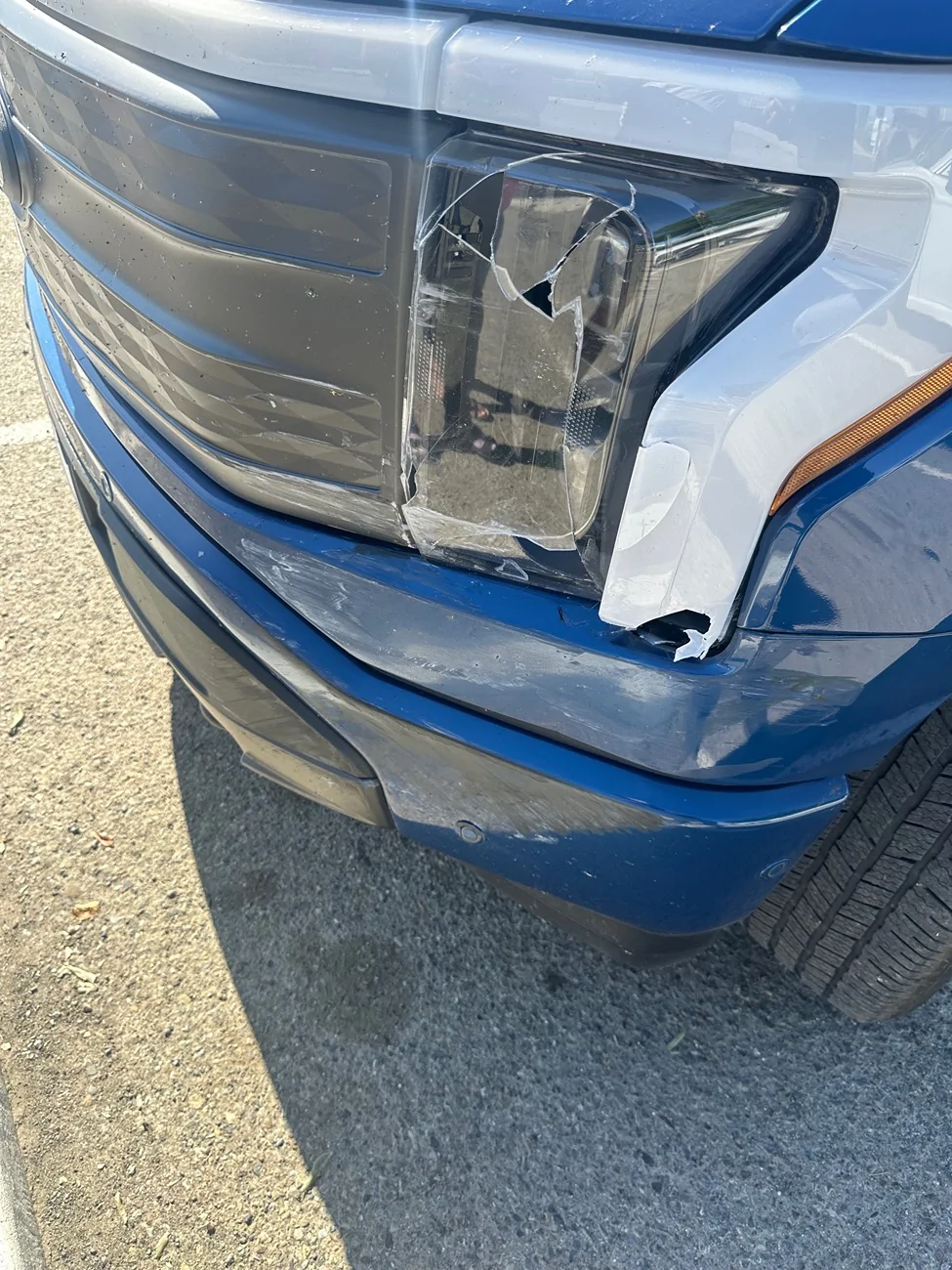 Ford F-150 Lightning Neighbor backed into truck what to look out for when opening frunk and repairs IMG_8558