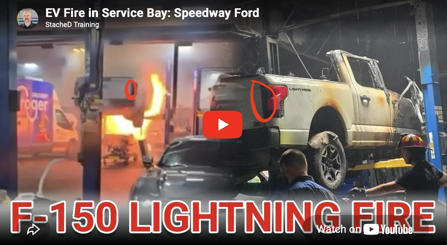 Ford F-150 Lightning F150 Lightning EV Fire in Service Bay Screenshot 2026-07-05 at 08.55.36