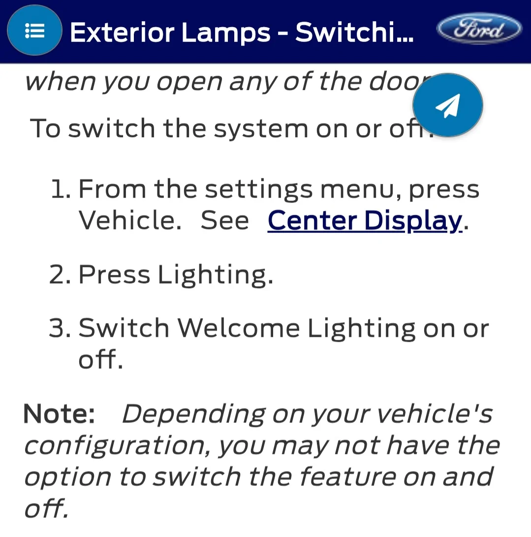 Ford F-150 Lightning Welcome lighting on/off option missing Screenshot_20260705_202912_Samsung Browser