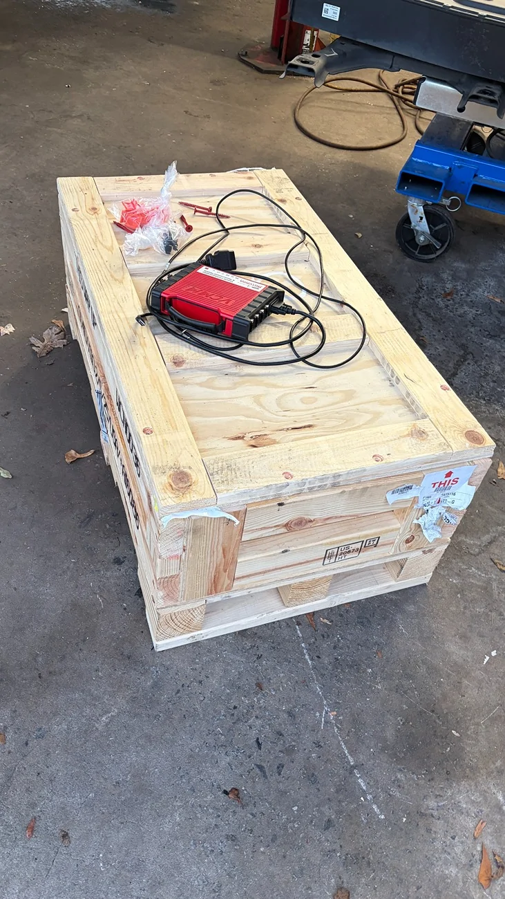 Ford F-150 Lightning F150 Lightning EV Fire in Service Bay 11 12 new battery module crated