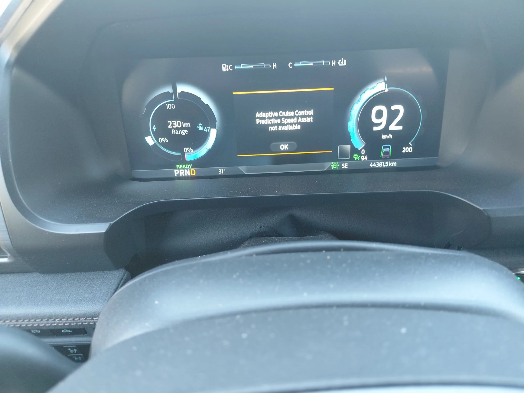 Ford F-150 Lightning Adaptive Cruise Control Predictive Speed Assist not available. 20260708_165734
