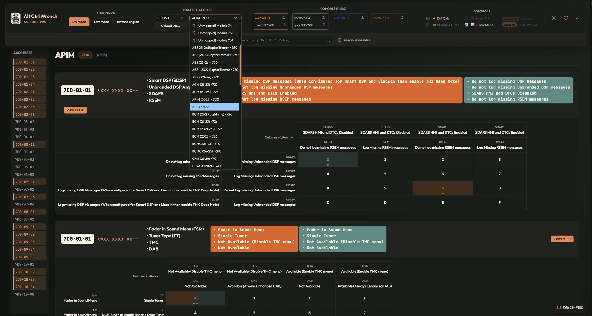 Ford F-150 Lightning As Build Pro: FORScan & As-Built Diff Tool Screenshot 2026-07-12 101158