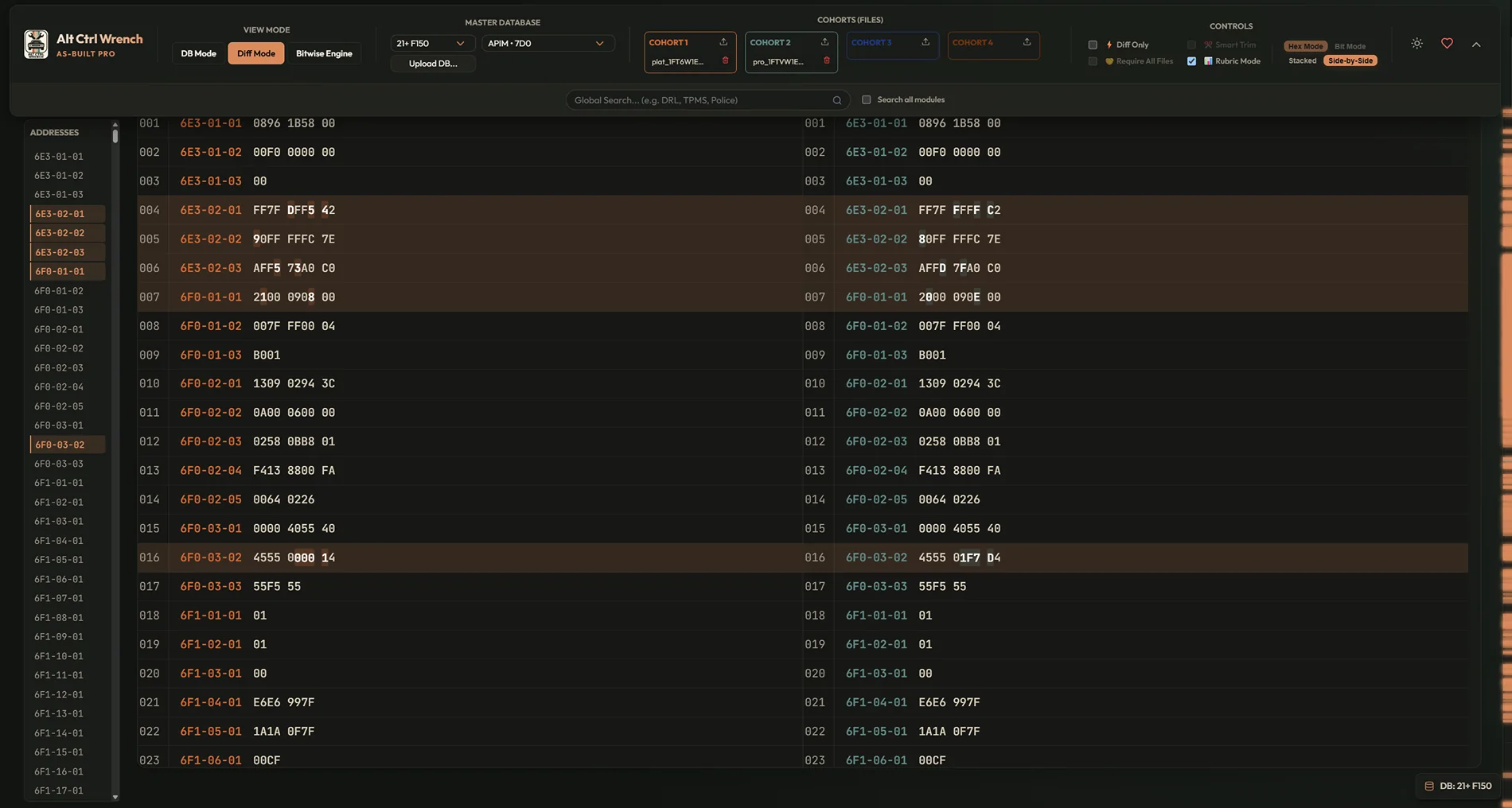 Ford F-150 Lightning As Build Pro: FORScan & As-Built Diff Tool Screenshot 2026-07-12 101654