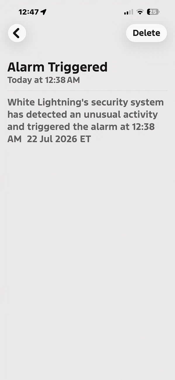 Ford F-150 Lightning Alarm Triggered at 12:47 Am IMG_0843
