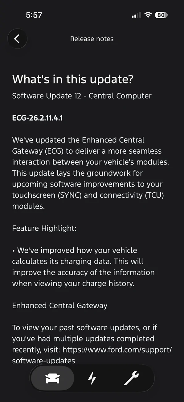 Ford F-150 Lightning ECG-26.2.11.4.1 SW Update 12 - Central Computer IMG_8523