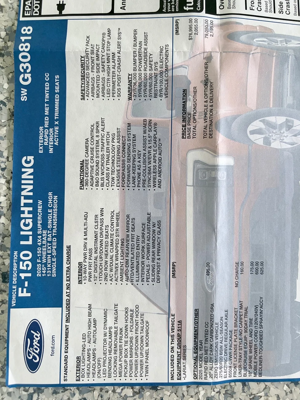 Ford F-150 Lightning 2025 Lightning Lariat for sale IMG_0526