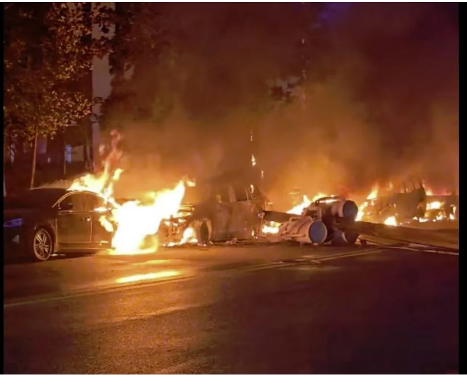 Ford F-150 Lightning Truck hit by lightning bursts into flames, driver narrowly escapes electrified cars catch fire in NJ
