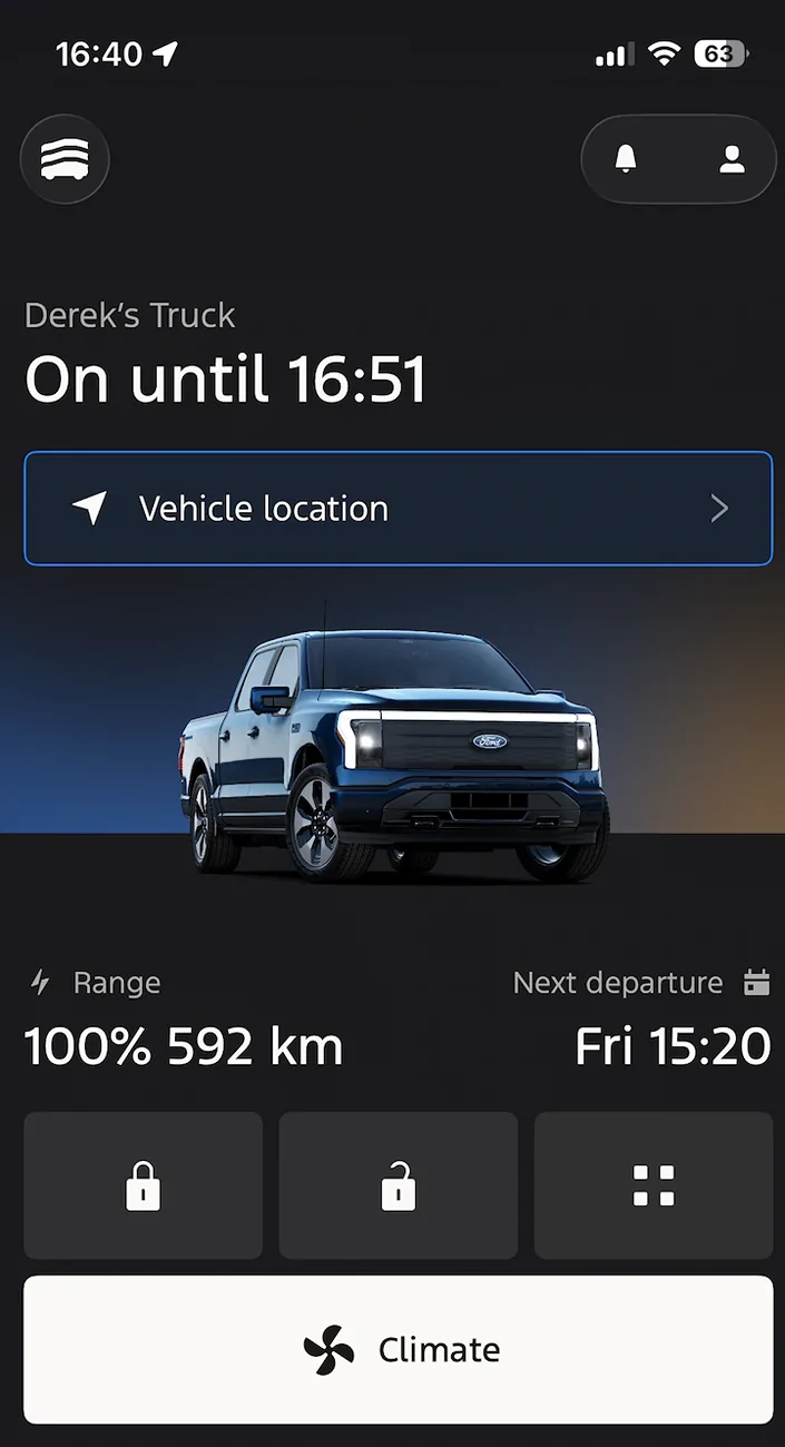 Ford F-150 Lightning GoM (Guess-o-Meter) gone nuts? lol Who's got screenshots of high range estimates? Screenshot 2026-08-01 at 12.25.35