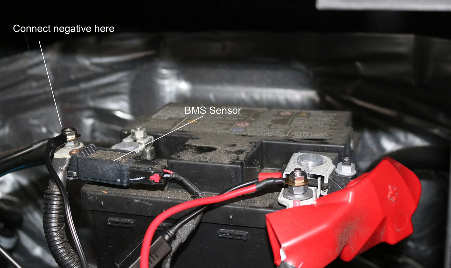 Ford F-150 Lightning Charging the 12 v battery IMG_6024-battery BMS sensor