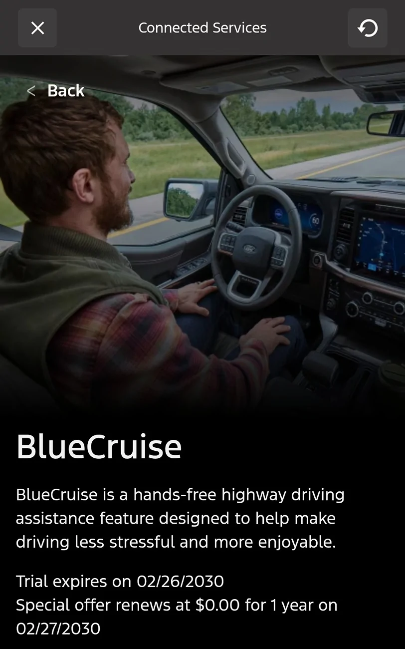 Ford F-150 Lightning BlueCruise renewal.... free???? 110040-7666cd5823782cf6327bf3b50e08f72