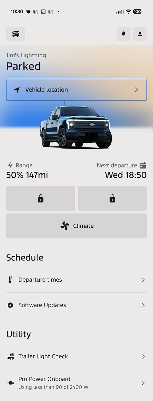 Ford F-150 Lightning Power consumption using PPOB only vs truck on Ford App after test 2