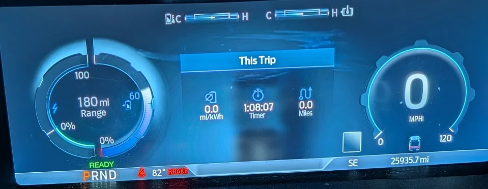 Ford F-150 Lightning Power consumption using PPOB only vs truck on IPC Before test 1